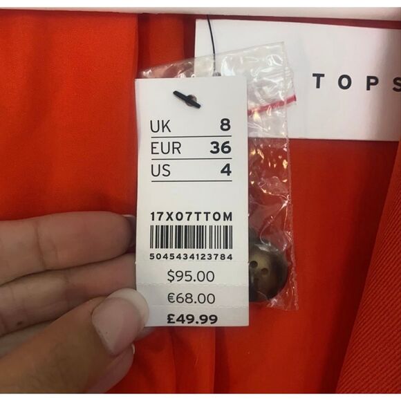 TopShop Womens Size 4 Oversized Long Blazer Jacket Bright Orange Career Fall NWT - Picture 5 of 9